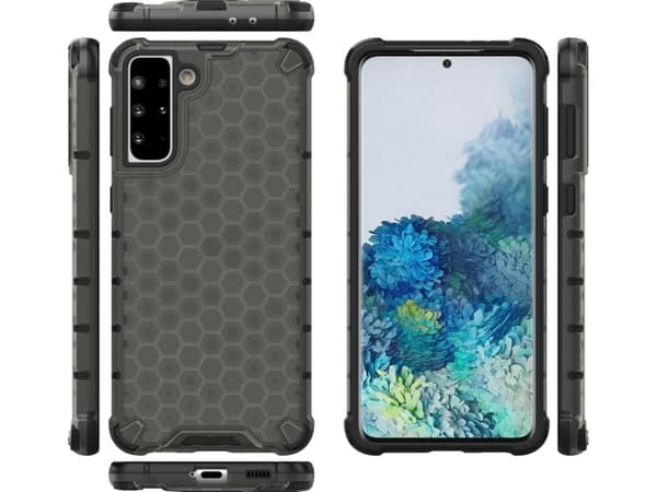Hurtel Honeycomb skyddsfodral med gelram Samsung Galaxy S21+ 5G (S21 Plus 5G) svart