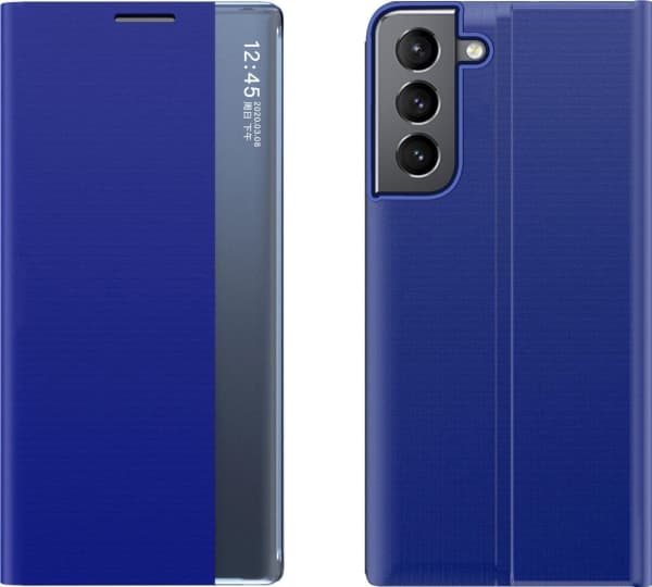 Hurtel New Sleep Case-deksel med klaff og stativfunksjon for Samsung Galaxy S22+ (S22 Plus) blå