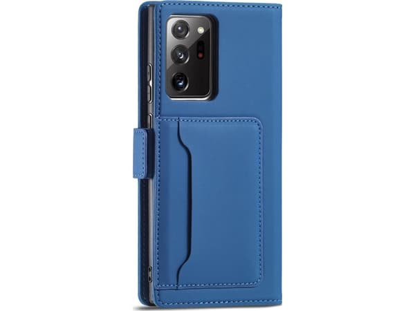 Hurtel Magnet Card Case Case for Samsung Galaxy S22 Ultra Cover Card Wallet Card Stand Blå