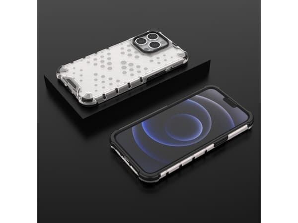Hurtel Honeycomb panssaroitu kotelo geelikehyksellä iPhone 13 Pro kirkas
