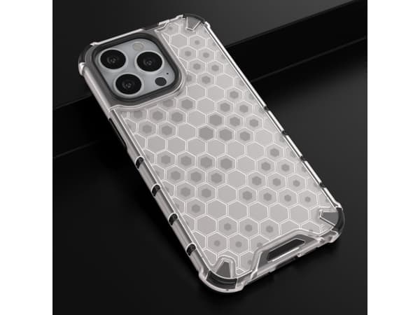 Hurtel Honeycomb panssaroitu kotelo geelikehyksellä iPhone 13 Pro kirkas