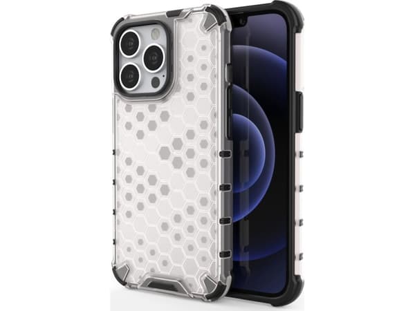 Hurtel Honeycomb panssaroitu kotelo geelikehyksellä iPhone 13 Pro kirkas