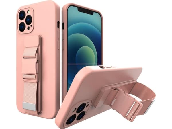 Hurtel Rope fodral gel fodral med nyckelband kedja väska nyckelband Xiaomi Redmi 10X 4G / Xiaomi Redmi Note 9 rosa