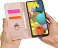 Pikkukuva 4 / 5: Hurtel Magnet Card Case Samsung Galaxy A12 5G kortti lompakko tapauksessa kortin haltija vaaleanpunainen