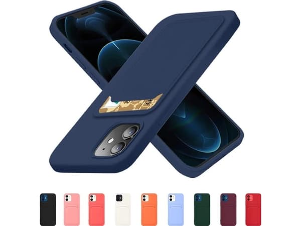 Hurtel Card Case silikon lommebokveske med dokumentkortlomme for iPhone 12 Pro Max rød