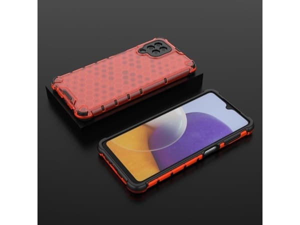 Hurtel Honeycomb panssaroitu kotelo geelikehyksellä Samsung Galaxy A22 4G punainen