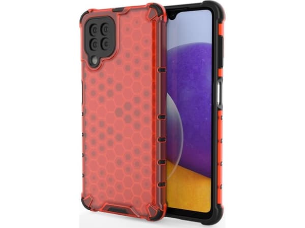 Hurtel Honeycomb panssaroitu kotelo geelikehyksellä Samsung Galaxy A22 4G punainen