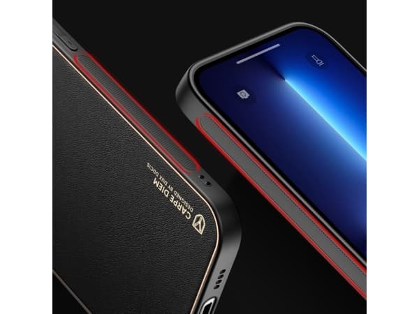 Dux Ducis Dux Ducis Yolo elegant fodral i ekologiskt läder iPhone 13 Pro Max röd