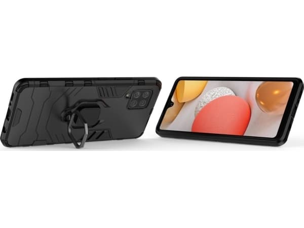 Hurtel Ring Armor Armored Hybrid-deksel + magnetisk holder for Samsung Galaxy A42 5G Black