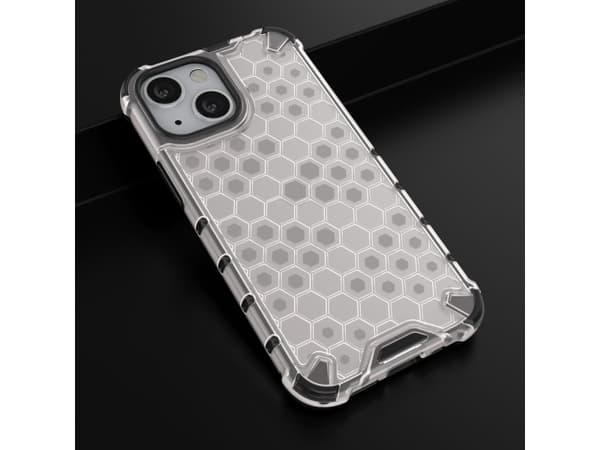 Hurtel Honeycomb-deksel, pansret deksel med gelramme, iPhone 13 mini, gjennomsiktig