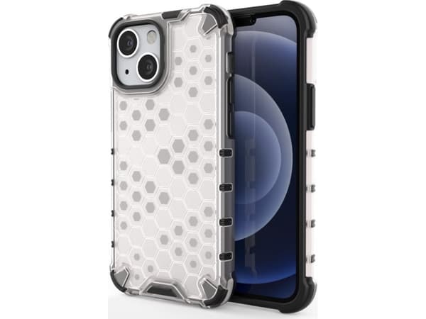 Hurtel Honeycomb-deksel, pansret deksel med gelramme, iPhone 13 mini, gjennomsiktig
