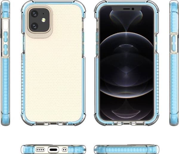 Hurtel Spring Armor gel elastiskt pansarskal med färgad ram för iPhone 12 mini grön