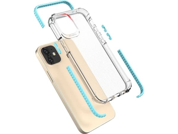 Hurtel Spring Armor gel elastiskt pansarskal med färgad ram för iPhone 12 mini grön