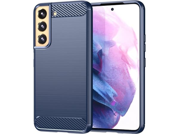 Hurtel Carbon Case for Samsung Galaxy S23+, fleksibel silikon karbon deksel, blå