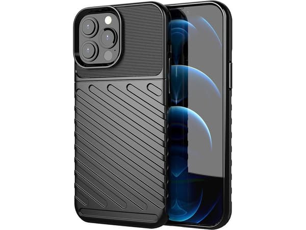 Hurtel Thunder Case Joustava panssaroitu kotelo Iphone 13 Pro Max Musta