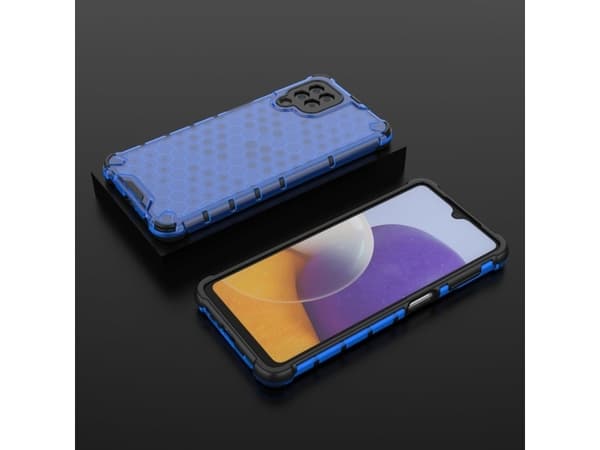 Hurtel Honeycomb panssaroitu kotelo geelikehyksellä Samsung Galaxy A22 4G sininen