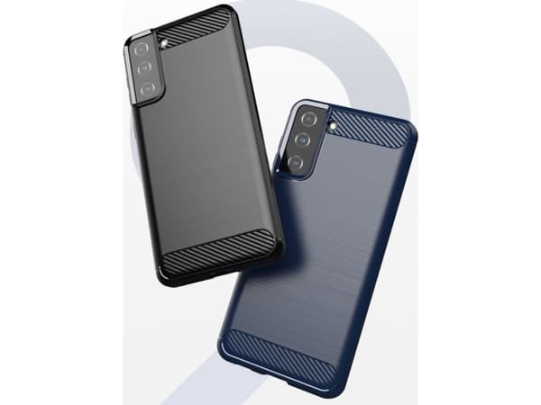 Hurtel Carbon Case fleksibelt deksel for Samsung Galaxy S21+ 5G (S21 Plus 5G) blå