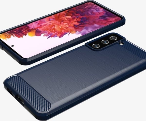 Hurtel Carbon Case fleksibelt deksel for Samsung Galaxy S21+ 5G (S21 Plus 5G) blå