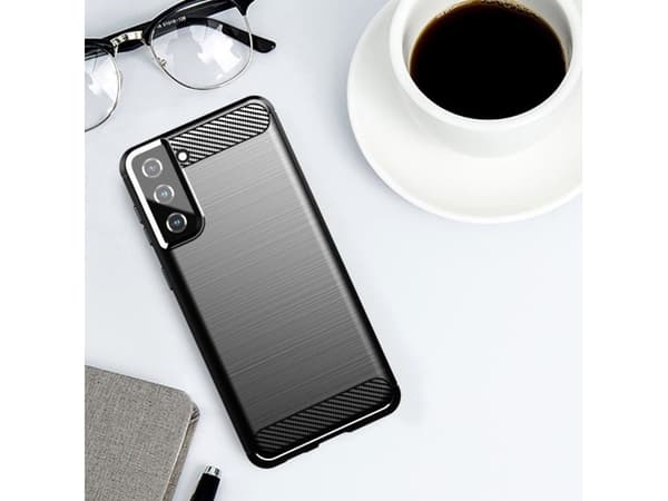 Hurtel Carbon Case fleksibelt deksel for Samsung Galaxy S21+ 5G (S21 Plus 5G) blå