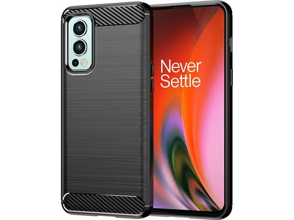 Hurtel Carbon Case fleksibelt deksel for OnePlus Nord 2 5G svart