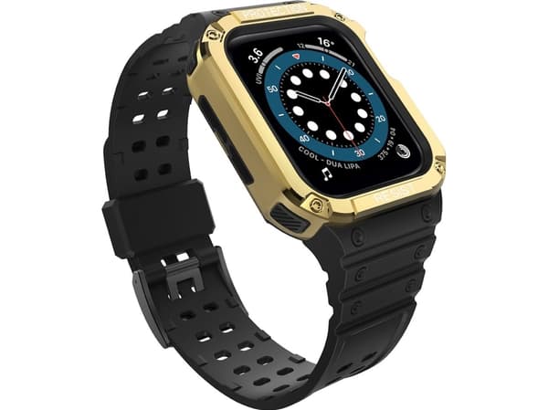 Hurtel Protect Strap Band med veske for klokke 7/6/5/4/3/2/SE (45/44/42 mm) urkasse pansret klokkedeksel svart
