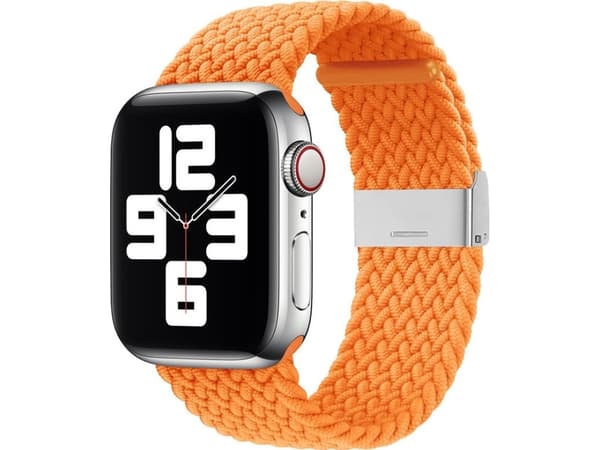 Hihna Kangas bändi Watch Ultra / 8 / 7 / 6 / SE / 5 / 4 / 3 / 2 (49mm / 45mm / 44mm / 42mm) punottu kangas hihna rannekoru katsella oranssi (10)