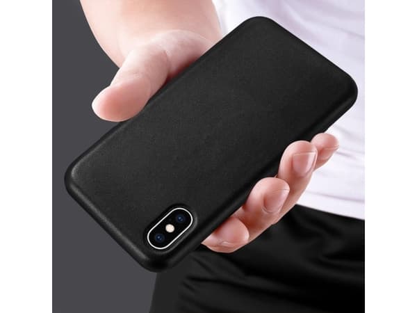Hurtel ECO Lærveske, økologisk skinndeksel til iPhone 12 mini svart