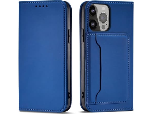 Hurtel Magnet Card Case-deksel til iPhone 13 Pro, deksel, lommebok for kort, kortstativ, blå