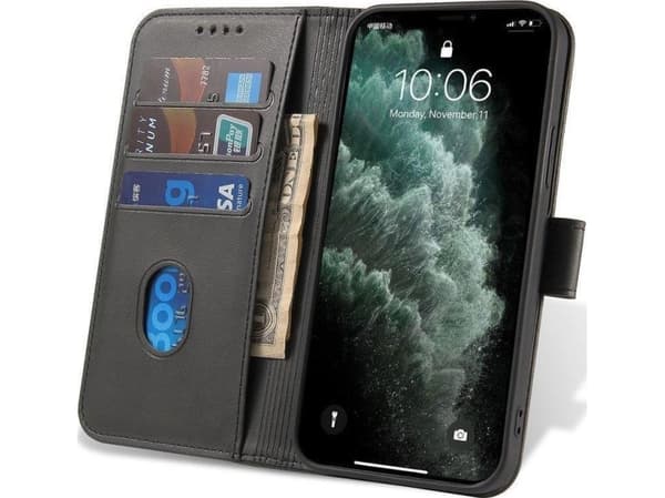 Hurtel Magnet Case elegant flip cover-fodral med ståfunktion Honor Magic3 Pro svart