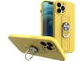 Miniatyrbilde 1 av 3: Hurtel Ring Case silikondeksel med fingerholder og stativ for iPhone 12 Pro Max gul