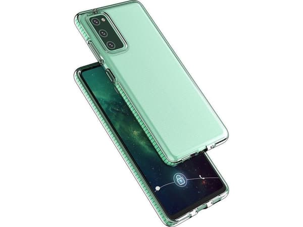 Hurtel Spring Case geléfodral med färgad ram för Samsung Galaxy A72 4G mint