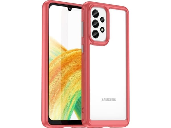 Hurtel OUTER SPACE CASE FOR SAMSUNG GALAXY A33 5G DEKSEL MED FLEKSIBEL RAMME RØD