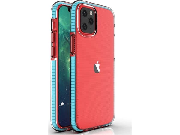 Hurtel Spring Case gel-deksel med en fargerik ramme for iPhone 13 mini lyseblå