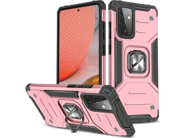 Wozinsky Wozinsky Ring Armor pansar hybridfodral + magnethållare Samsung Galaxy A72 4G rosa