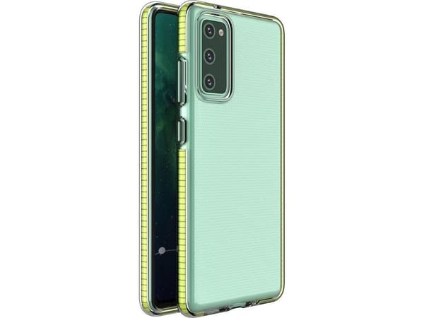 Hurtel Spring Case geelikotelo värillisellä kehyksellä Samsung Galaxy A72 4G keltainen