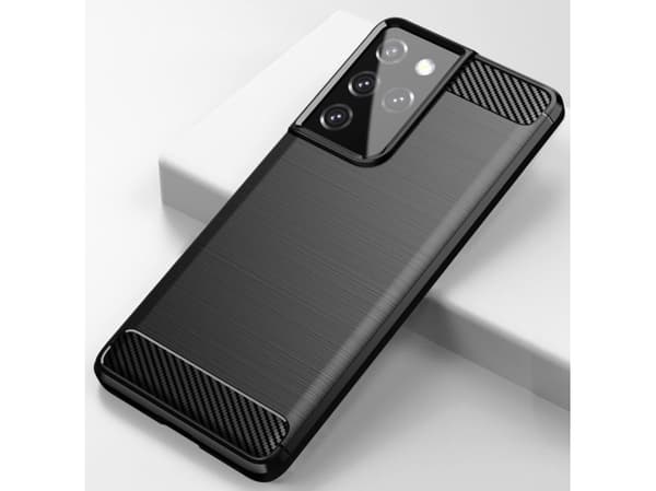 Hurtel Carbon Case fleksibelt deksel til Samsung Galaxy S21 Ultra 5G blå