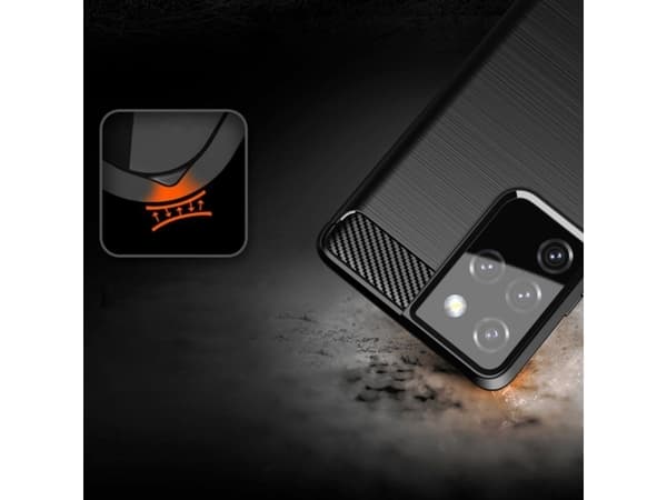 Hurtel Carbon Case fleksibelt deksel til Samsung Galaxy S21 Ultra 5G blå