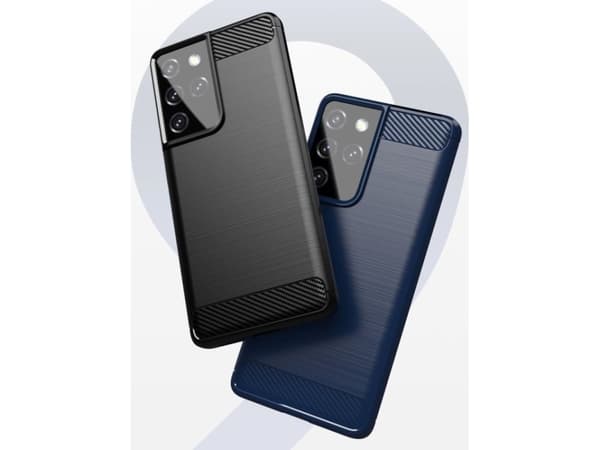 Hurtel Carbon Case fleksibelt deksel til Samsung Galaxy S21 Ultra 5G blå