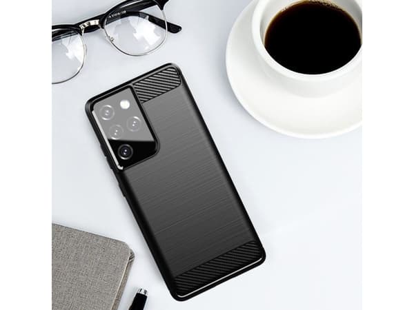 Hurtel Carbon Case fleksibelt deksel til Samsung Galaxy S21 Ultra 5G blå