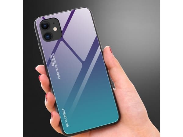 Hurtel Gradient Glass-deksel, deksel, overlegg i herdet glass, iPhone 12 mini, svart og rød