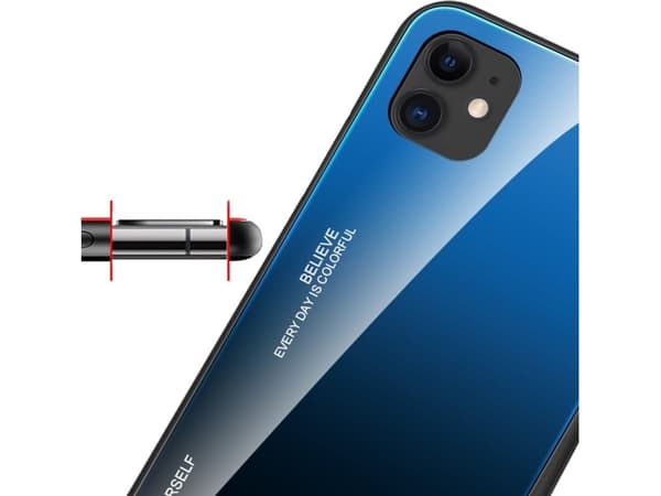 Hurtel Gradient Glass-deksel, deksel, overlegg i herdet glass, iPhone 12 mini, svart og rød