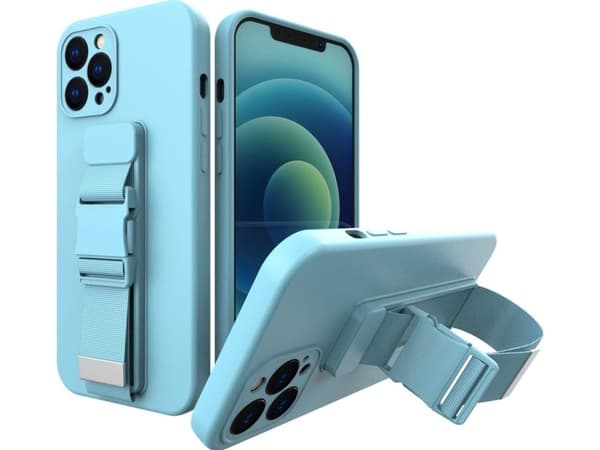 Hurtel köysi tapauksessa geelikotelo köysi ketju laukku köysi iPhone 12 sininen sininen