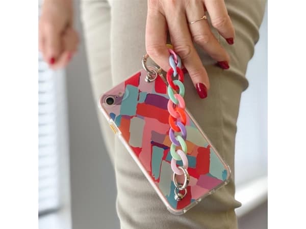 Hurtel Color Chain Case gel elastiskt fodral med kedjehänge för Samsung Galaxy S21 5G multicolour (2)