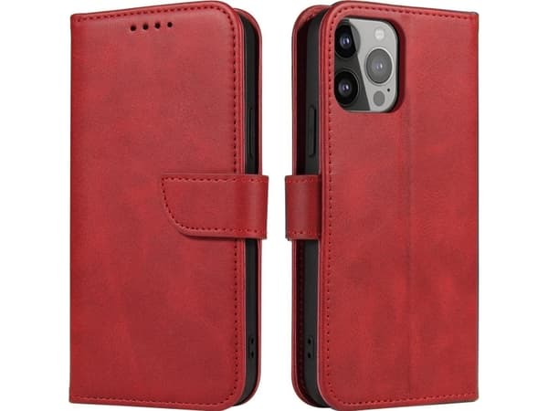 Hurtel Magnet Case-deksel til Samsung Galaxy A34 5G-deksel med lommebokstativ rød