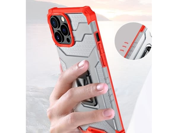 Hurtel Crystal Ring Case pansret hybriddeksel + magnetisk holder iPhone 12 Pro svart