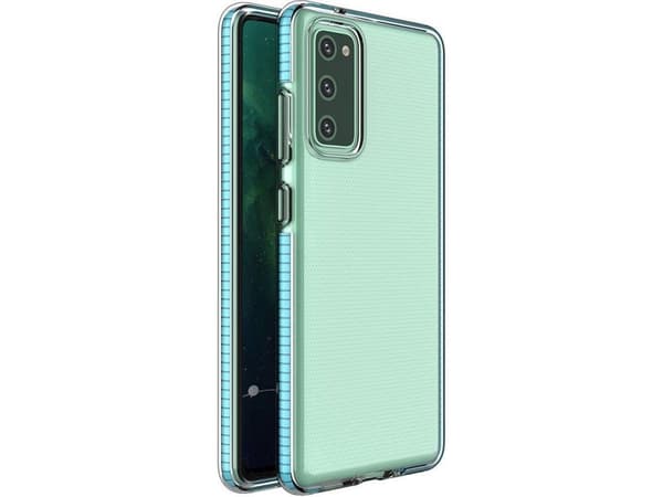 Hurtel Spring Case Cover Gel Case med fargerik ramme for Samsung Galaxy A72 4G lyseblå