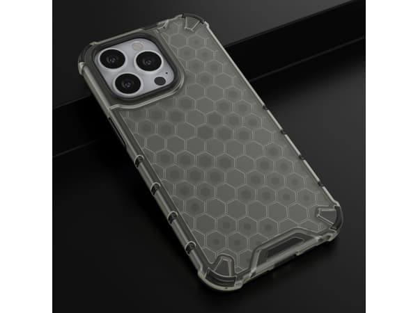 Hurtel Honeycomb pansret deksel med gelramme iPhone 13 Pro svart