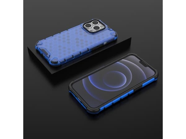 Hurtel Honeycomb panssaroitu kotelo geelikehyksellä iPhone 13 Pro sininen