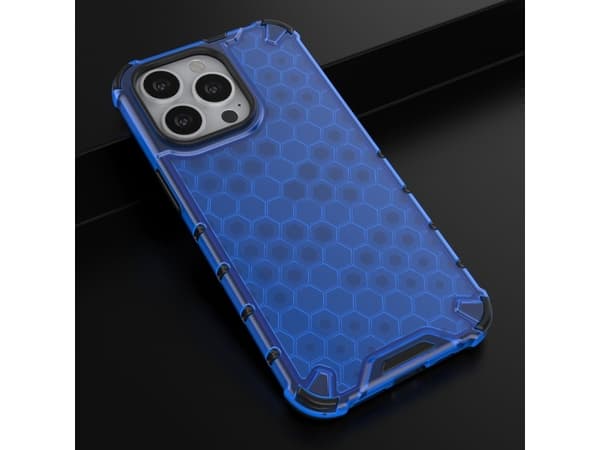 Hurtel Honeycomb panssaroitu kotelo geelikehyksellä iPhone 13 Pro sininen