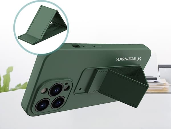 Wozinsky Wozinsky Kickstand fodral flexibelt silikonfodral med stativ iPhone 13 blå